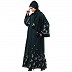 Premium Front open abaya with full Zari embroidery work- Green